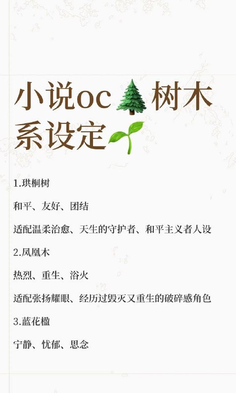 树木系设定树木系设定