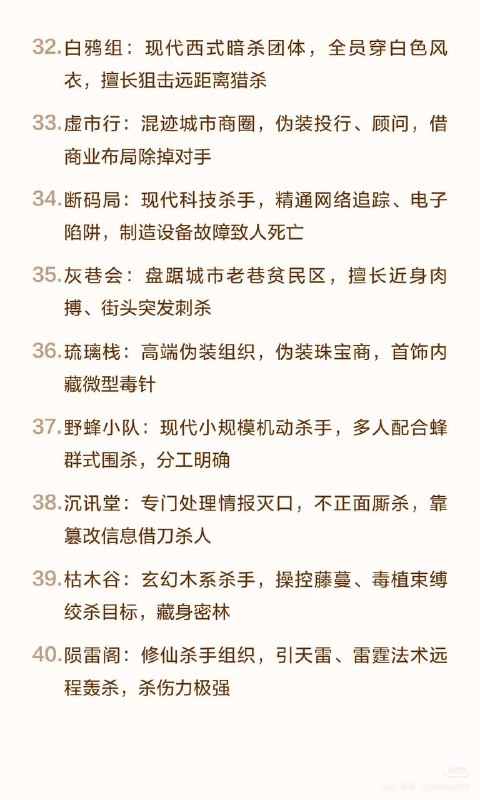 杀手组织杀手组织