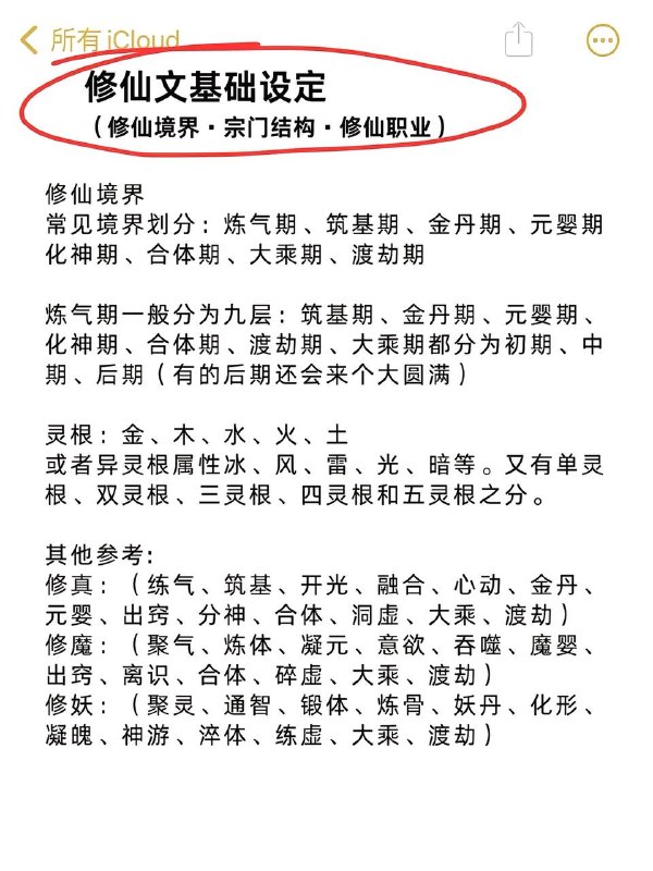 修仙基础设定修仙基础设定