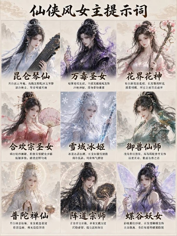 仙侠女主提示词仙侠女主提示词