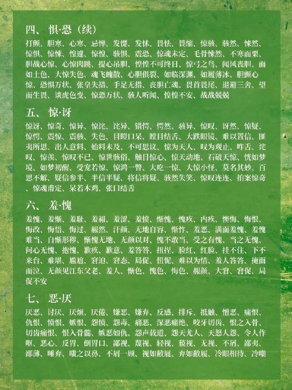 情绪描写词汇～情绪描写词汇～