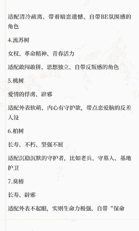树木系设定树木系设定