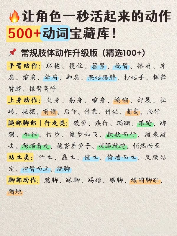 动作动词描写动作动词描写