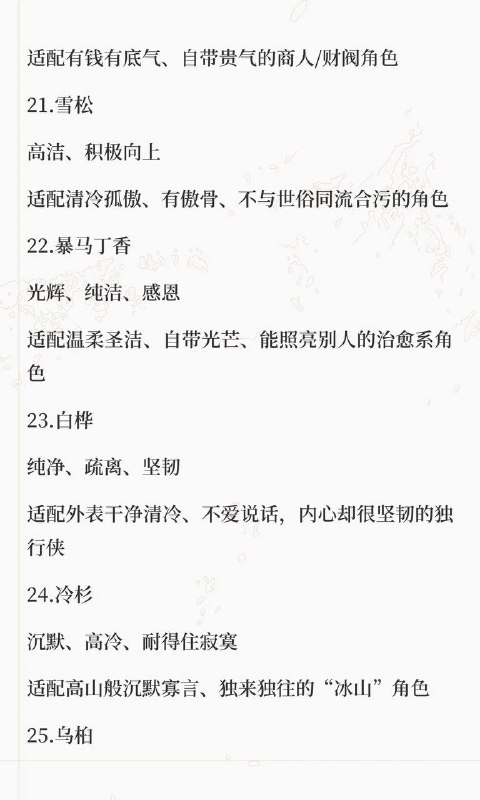 树木系设定树木系设定