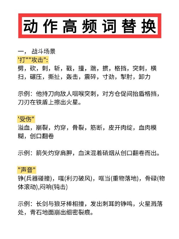 动作高频词动作高频词