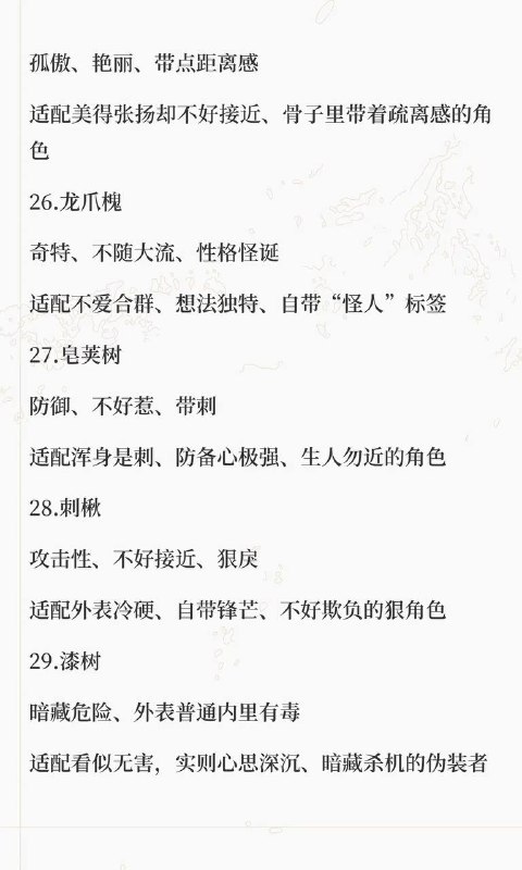 树木系设定树木系设定