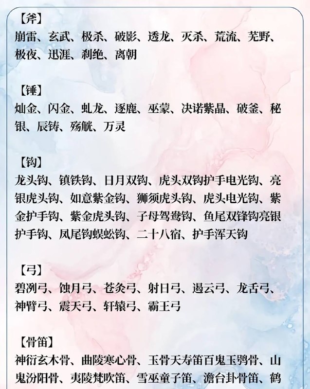 罕见武器名罕见武器名