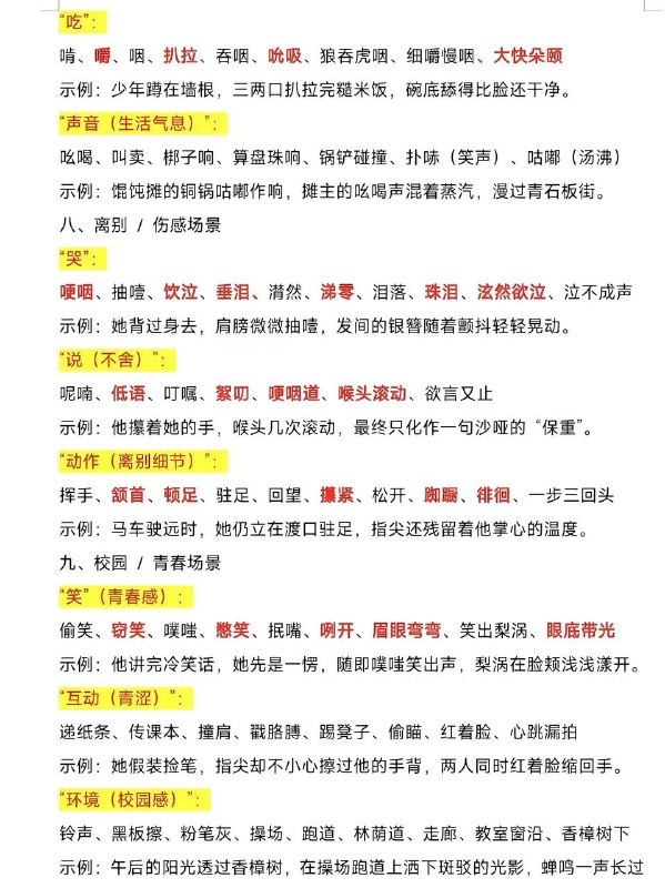 动作替换高频词汇～动作替换高频词汇～