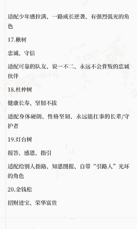 树木系设定树木系设定